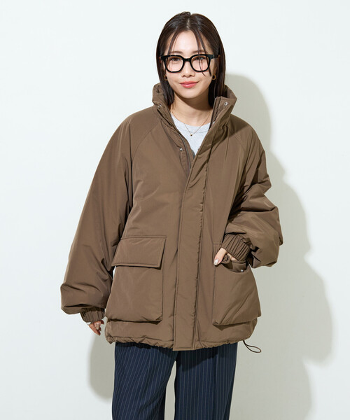 FREAK'S STORE（フリークスストア）の「限定展開　中綿 ボリューム ブルゾン（ブルゾン・レディース・オリーブ/ブラック/ブラウン/ベージュ・ﾌﾘ-）」の8枚目の写真