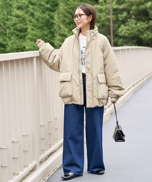 FREAK'S STORE（フリークスストア）の「限定展開　中綿 ボリューム ブルゾン（ブルゾン・レディース・オリーブ/ブラック/ブラウン/ベージュ・ﾌﾘ-）」の12枚目の写真