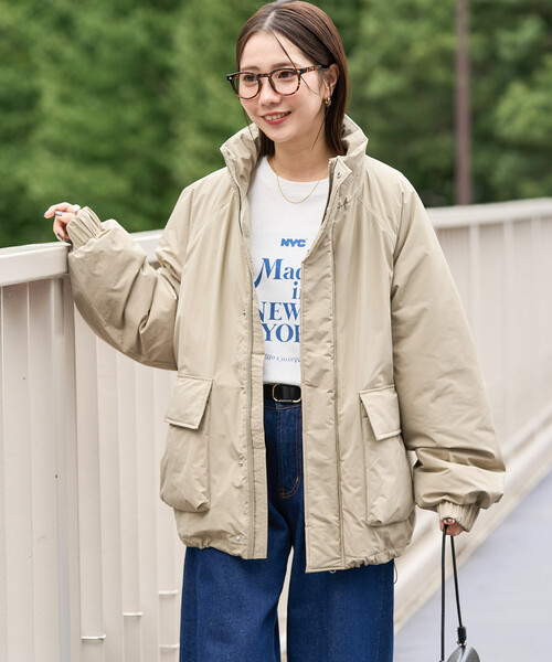 FREAK'S STORE（フリークスストア）の「限定展開　中綿 ボリューム ブルゾン（ブルゾン・レディース・オリーブ/ブラック/ブラウン/ベージュ・ﾌﾘ-）」の13枚目の写真