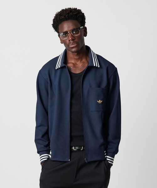 adidas ネイビー ボタン付きカーディガン S adidas FLUFFY KNITTED CARDIGAN ナイトインディゴ（アディダス