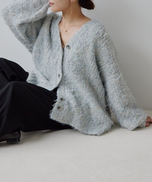 gemeil（ジェムイル）の「シャギーカーディガン(LA-332)（カーディガン/ボレロ・レディース・ベージュ/グレー/ブルー・FREE）」の3枚目の写真
