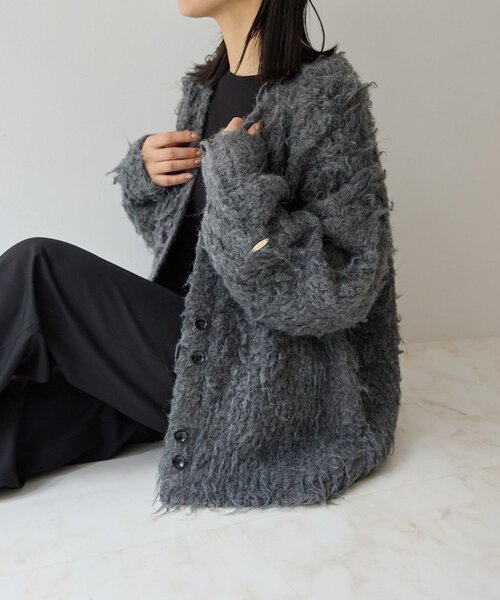 gemeil（ジェムイル）の「シャギーカーディガン(LA-332)（カーディガン/ボレロ・レディース・ベージュ/グレー/ブルー・FREE）」の7枚目の写真