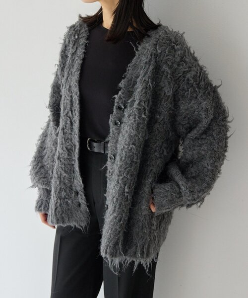 gemeil（ジェムイル）の「シャギーカーディガン(LA-332)（カーディガン/ボレロ・レディース・ベージュ/グレー/ブルー・FREE）」の8枚目の写真