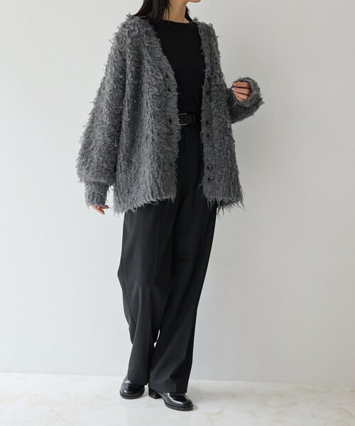 gemeil（ジェムイル）の「シャギーカーディガン(LA-332)（カーディガン/ボレロ・レディース・ベージュ/グレー/ブルー・FREE）」の9枚目の写真