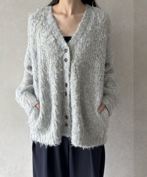 gemeil（ジェムイル）の「シャギーカーディガン(LA-332)（カーディガン/ボレロ・レディース・ベージュ/グレー/ブルー・FREE）」の16枚目の写真