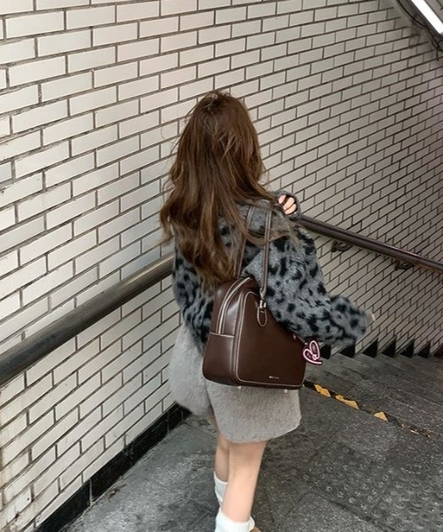 セール】ヒョウ柄シャギーニットカーディガン（カーディガン/ボレロ