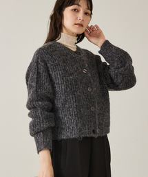 qualite | 【前後で着回し可能】2WAYラメニットカーディガン/秋服/冬服/ラメ/クリスマス/ローゲージニット(カーディガン/ボレロ)