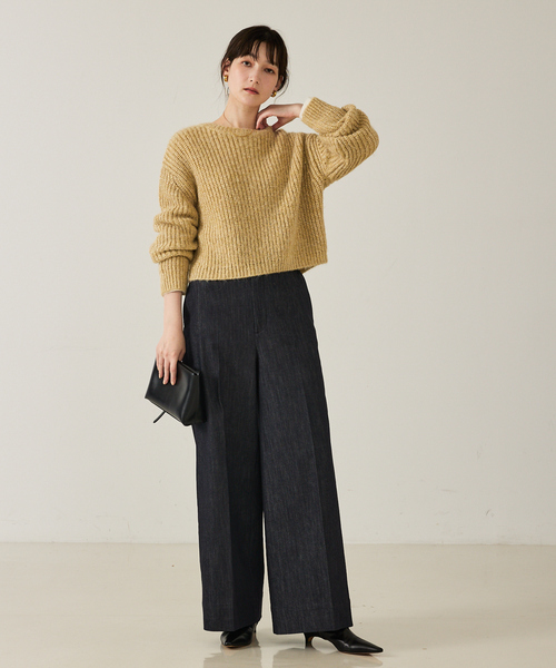 qualite（カリテ）の「【前後で着回し可能】2WAYラメニットカーディガン/秋服/冬服/ラメ/クリスマス/ローゲージニット（カーディガン/ボレロ・レディース・ベージュ/グレー・フリー）」の4枚目の写真