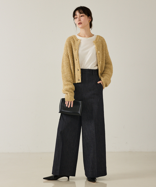 qualite（カリテ）の「【前後で着回し可能】2WAYラメニットカーディガン/秋服/冬服/ラメ/クリスマス/ローゲージニット（カーディガン/ボレロ・レディース・ベージュ/グレー・フリー）」の5枚目の写真