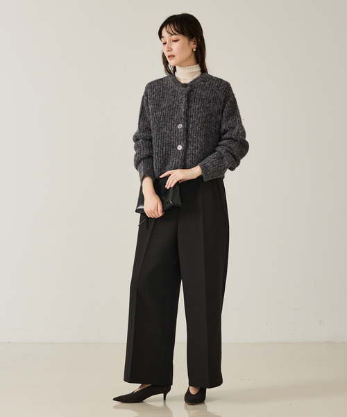 qualite（カリテ）の「【前後で着回し可能】2WAYラメニットカーディガン/秋服/冬服/ラメ/クリスマス/ローゲージニット（カーディガン/ボレロ・レディース・ベージュ/グレー・フリー）」の9枚目の写真