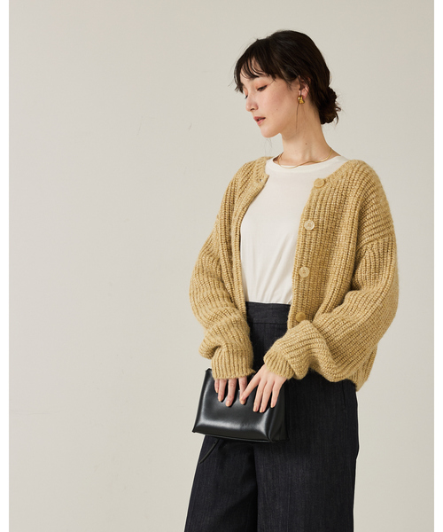 qualite（カリテ）の「【前後で着回し可能】2WAYラメニットカーディガン/秋服/冬服/ラメ/クリスマス/ローゲージニット（カーディガン/ボレロ・レディース・ベージュ/グレー・フリー）」の15枚目の写真