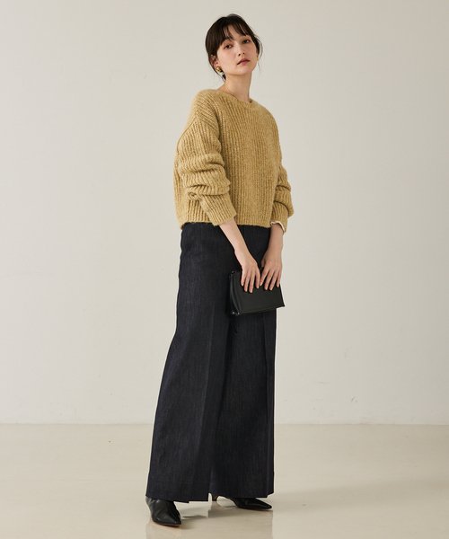 qualite（カリテ）の「【前後で着回し可能】2WAYラメニットカーディガン/秋服/冬服/ラメ/クリスマス/ローゲージニット（カーディガン/ボレロ・レディース・ベージュ/グレー・フリー）」の18枚目の写真