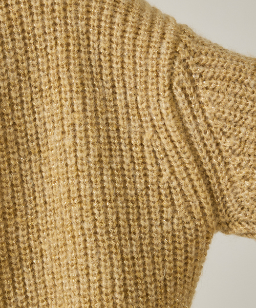 qualite（カリテ）の「【前後で着回し可能】2WAYラメニットカーディガン/秋服/冬服/ラメ/クリスマス/ローゲージニット（カーディガン/ボレロ・レディース・ベージュ/グレー・フリー）」の21枚目の写真