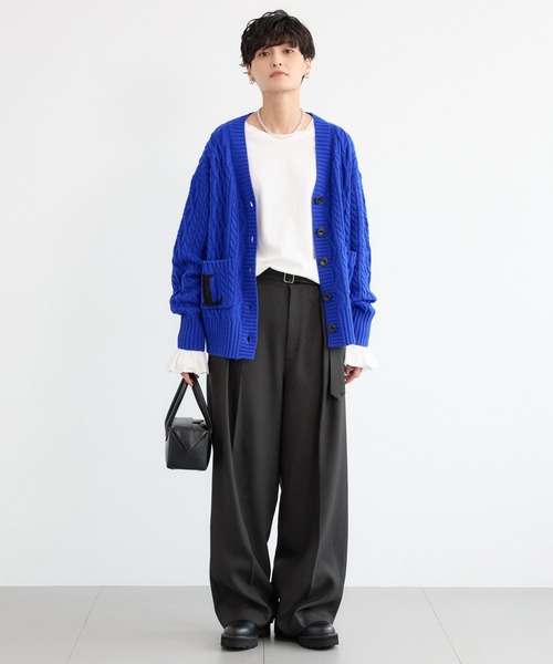 BARNYARDSTORM（バンヤードストーム）の「BARNYARDSTORM / ロゴケーブルカーデ【WEB限定カラー】（カーディガン/ボレロ・レディース・ブラック/オフホワイト/ブルー・FREE）」の19枚目の写真