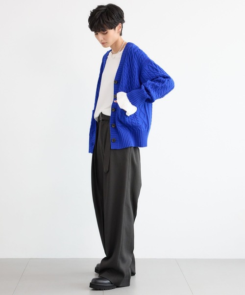 BARNYARDSTORM（バンヤードストーム）の「BARNYARDSTORM / ロゴケーブルカーデ【WEB限定カラー】（カーディガン/ボレロ・レディース・ブラック/オフホワイト/ブルー・FREE）」の16枚目の写真