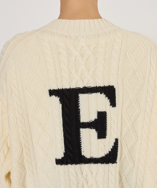 BARNYARDSTORM（バンヤードストーム）の「BARNYARDSTORM / ロゴケーブルカーデ【WEB限定カラー】（カーディガン/ボレロ・レディース・ブラック/オフホワイト/ブルー・FREE）」の22枚目の写真