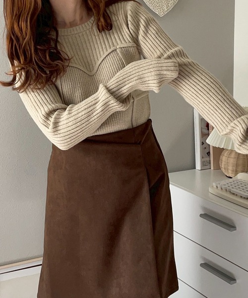 merrylatte（メリーラテ）の「アルパカタッチビスチェデザインニット【NOUA】（ニット/セーター・レディース・アイボリー・FREE）」の2枚目の写真