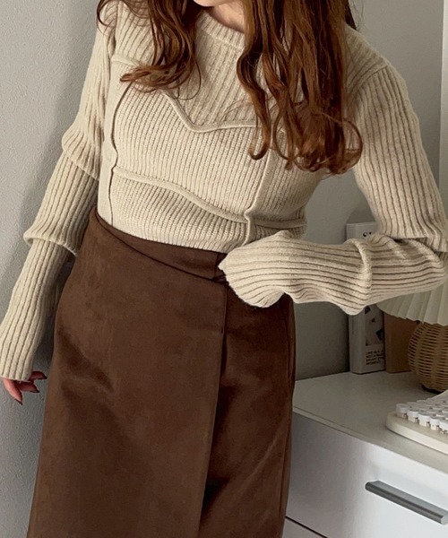 merrylatte（メリーラテ）の「アルパカタッチビスチェデザインニット【NOUA】（ニット/セーター・レディース・アイボリー・FREE）」の4枚目の写真