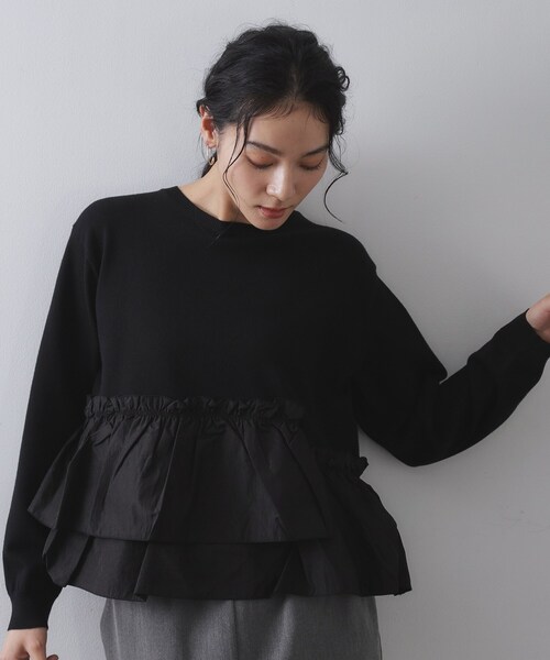 セール】フリルドッキングニット【洗濯機OK】（ニット/セーター