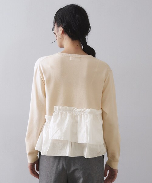 OPAQUE.CLIP（オペークドットクリップ）の「フリルドッキングニット【洗濯機OK】（ニット/セーター・レディース・ライトグレー/ブラック/ライトベージュ・38/40/42）」の18枚目の写真