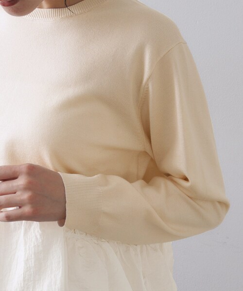 OPAQUE.CLIP（オペークドットクリップ）の「フリルドッキングニット【洗濯機OK】（ニット/セーター・レディース・ライトグレー/ブラック/ライトベージュ・38/40/42）」の20枚目の写真