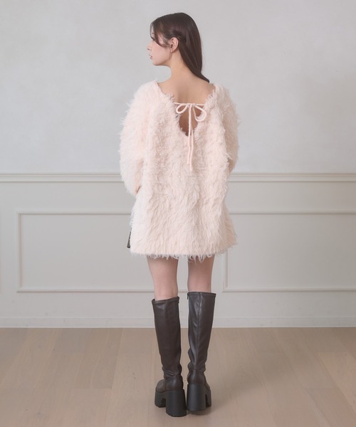 セール】2way shaggy v neck knit / 2WAYVシャギーVネックニット