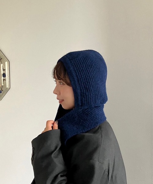 KNITフードマフラー /バラクラバ /フライトニットキャップ（マフラー