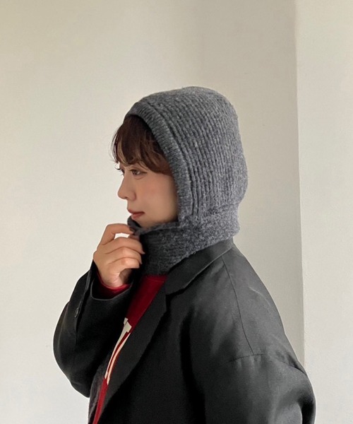 KNITフードマフラー /バラクラバ /フライトニットキャップ（マフラー