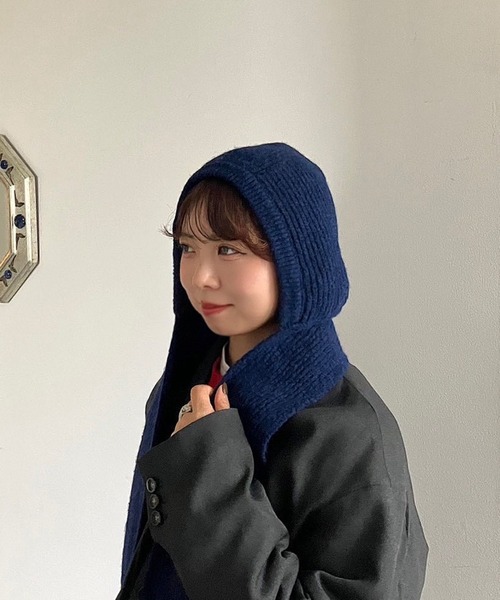 KNITフードマフラー /バラクラバ /フライトニットキャップ（マフラー