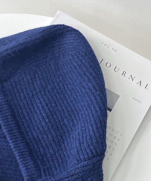 AS KNOW AS plus（アズノゥアズプラス）の「KNITフードマフラー /バラクラバ /フライトニットキャップ（マフラー・レディース・チャコールグレー/ブルー/アイボリー・FREE）」の12枚目の写真