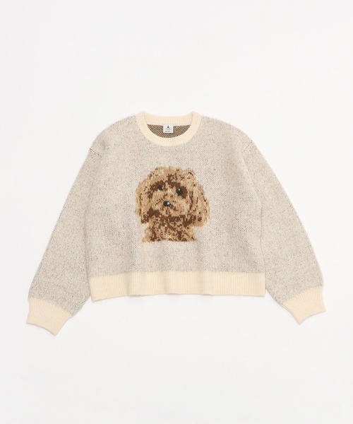 niko and...（ニコアンド）の「DOGアソートニットプルオーバー（ニット/セーター・レディース・アイボリー/グレー/ボルドー・MEDIUM/LARGE）」の2枚目の写真