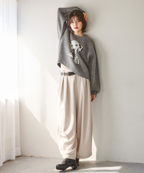 niko and...（ニコアンド）の「DOGアソートニットプルオーバー（ニット/セーター・レディース・アイボリー/グレー/ボルドー・MEDIUM/LARGE）」の5枚目の写真