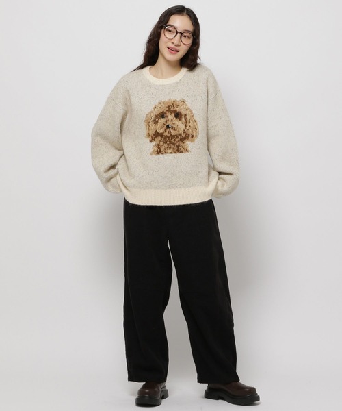 niko and...（ニコアンド）の「DOGアソートニットプルオーバー（ニット/セーター・レディース・アイボリー/グレー/ボルドー・MEDIUM/LARGE）」の7枚目の写真