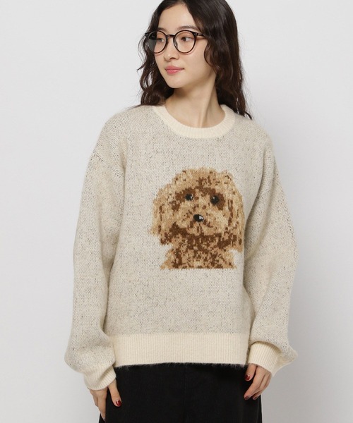 niko and...（ニコアンド）の「DOGアソートニットプルオーバー（ニット/セーター・レディース・アイボリー/グレー/ボルドー・MEDIUM/LARGE）」の9枚目の写真