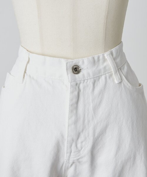 セール】《LEVAR》裾フレアジーンズ（ホワイト）（デニムパンツ