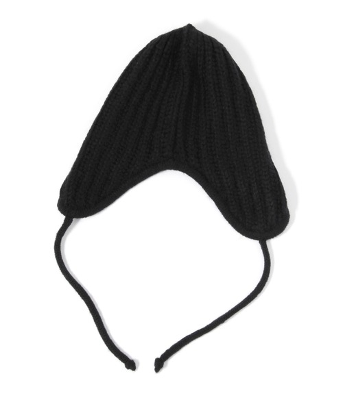 studio CLIP（スタディオクリップ）の「【daily CLIP】odds フラッフィーフラップワッチ（ニットキャップ/ビーニー・レディース・ブラック/ホワイト/イエロー・FREE）」の4枚目の写真