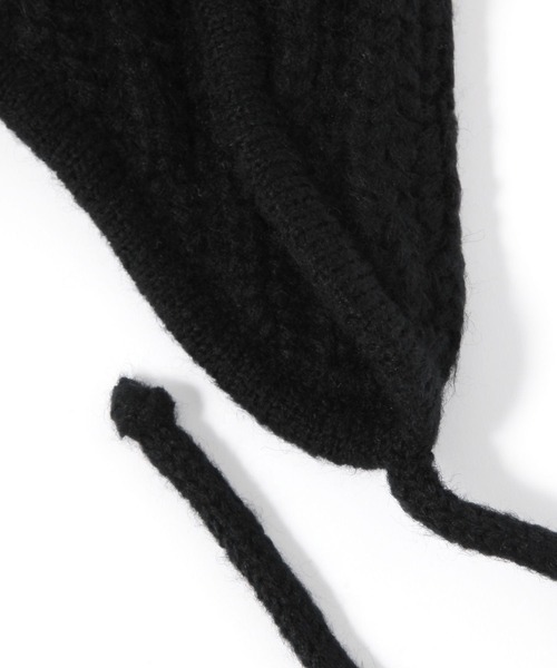 studio CLIP（スタディオクリップ）の「【daily CLIP】odds フラッフィーフラップワッチ（ニットキャップ/ビーニー・レディース・ブラック/ホワイト/イエロー・FREE）」の6枚目の写真