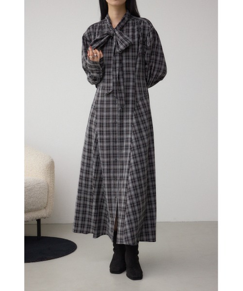 MOUSSY ワンピース　チェック柄 セール】チェックボウタイワンピース（ワンピース）｜AZUL BY MOUSSY