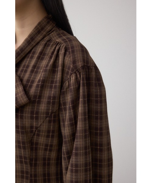 AZUL by moussy（アズールバイマウジー）の「チェックボウタイワンピース（ワンピース・レディース・ブラウン系その他/ブラック系その他・SMALL/MEDIUM）」の19枚目の写真