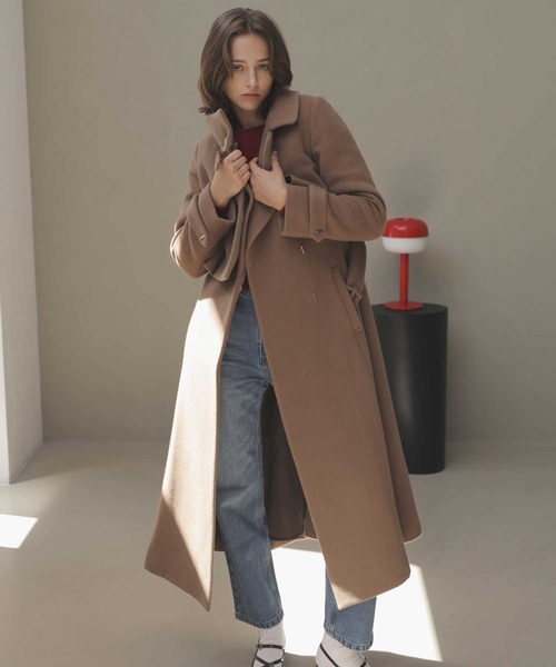 NOELA（ノエラ）の「２ＷＡＹスタンドカラーウールコート（トレンチコート・レディース・オフホワイト/ダークブラウン/キャメル・S/M）」の13枚目の写真
