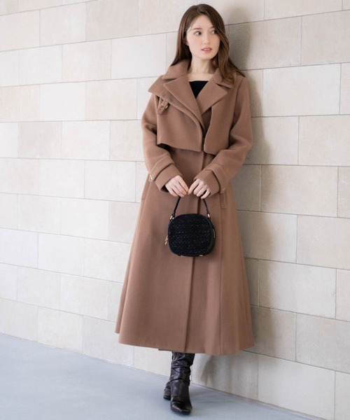 NOELA（ノエラ）の「２ＷＡＹスタンドカラーウールコート（トレンチコート・レディース・オフホワイト/ダークブラウン/キャメル・S/M）」の6枚目の写真