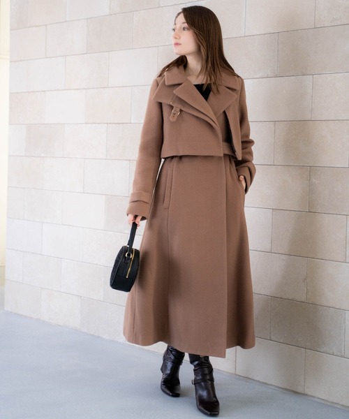 NOELA（ノエラ）の「２ＷＡＹスタンドカラーウールコート（トレンチコート・レディース・オフホワイト/ダークブラウン/キャメル・S/M）」の8枚目の写真