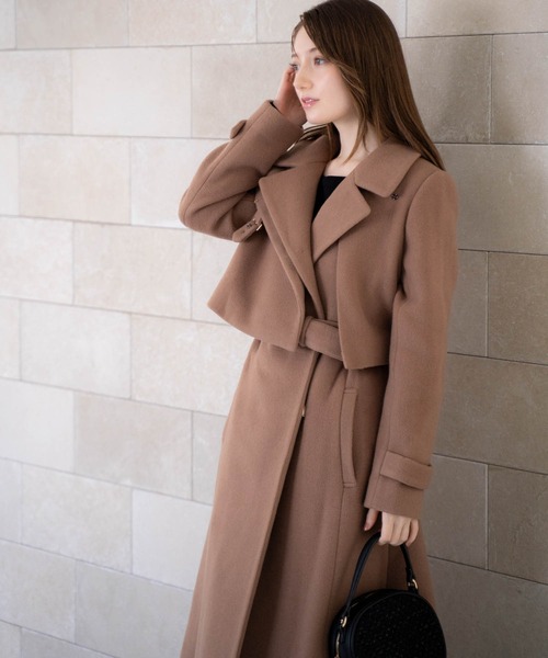NOELA（ノエラ）の「２ＷＡＹスタンドカラーウールコート（トレンチコート・レディース・オフホワイト/ダークブラウン/キャメル・S/M）」の10枚目の写真