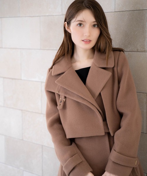 NOELA（ノエラ）の「２ＷＡＹスタンドカラーウールコート（トレンチコート・レディース・オフホワイト/ダークブラウン/キャメル・S/M）」の11枚目の写真