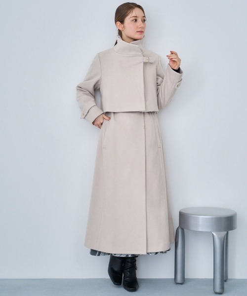 セール】2WAYスタンドカラーウールコート（トレンチコート