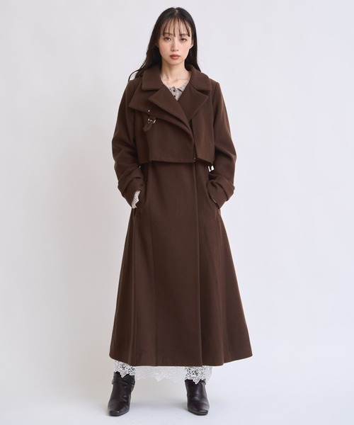 セール】2WAYスタンドカラーウールコート（トレンチコート