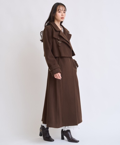 セール】2WAYスタンドカラーウールコート（トレンチコート