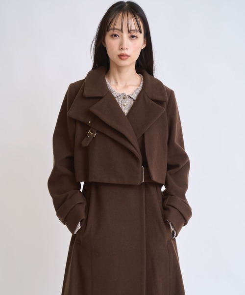 セール】2WAYスタンドカラーウールコート（トレンチコート