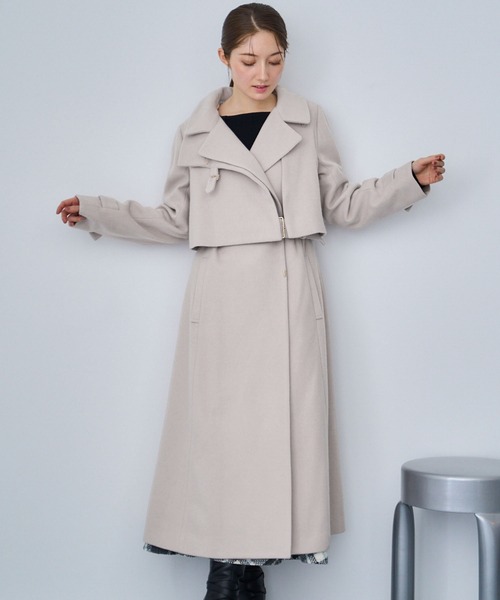 セール】2WAYスタンドカラーウールコート（トレンチコート