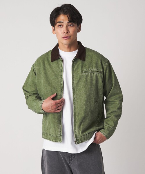 A DAY IN THE LIFE UNITED ARROWS(アデイインザライフユナイテッドアローズ)の「ウォッシュ ダッククロス ジップブルゾン<A DAY IN THE LIFE>(ブルゾン・メンズ・ブラック/オリーブ・L/M)」の2枚目の写真